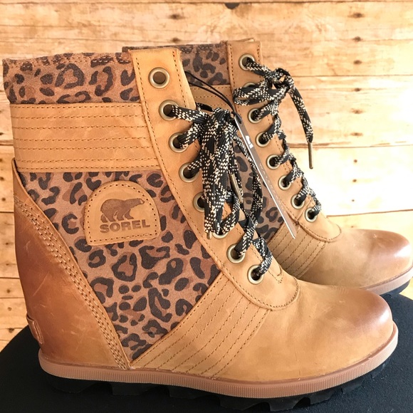 Sorel Lexie Leopard Print Wedge SZ 5.5 NEW - Picture 2 of 5
